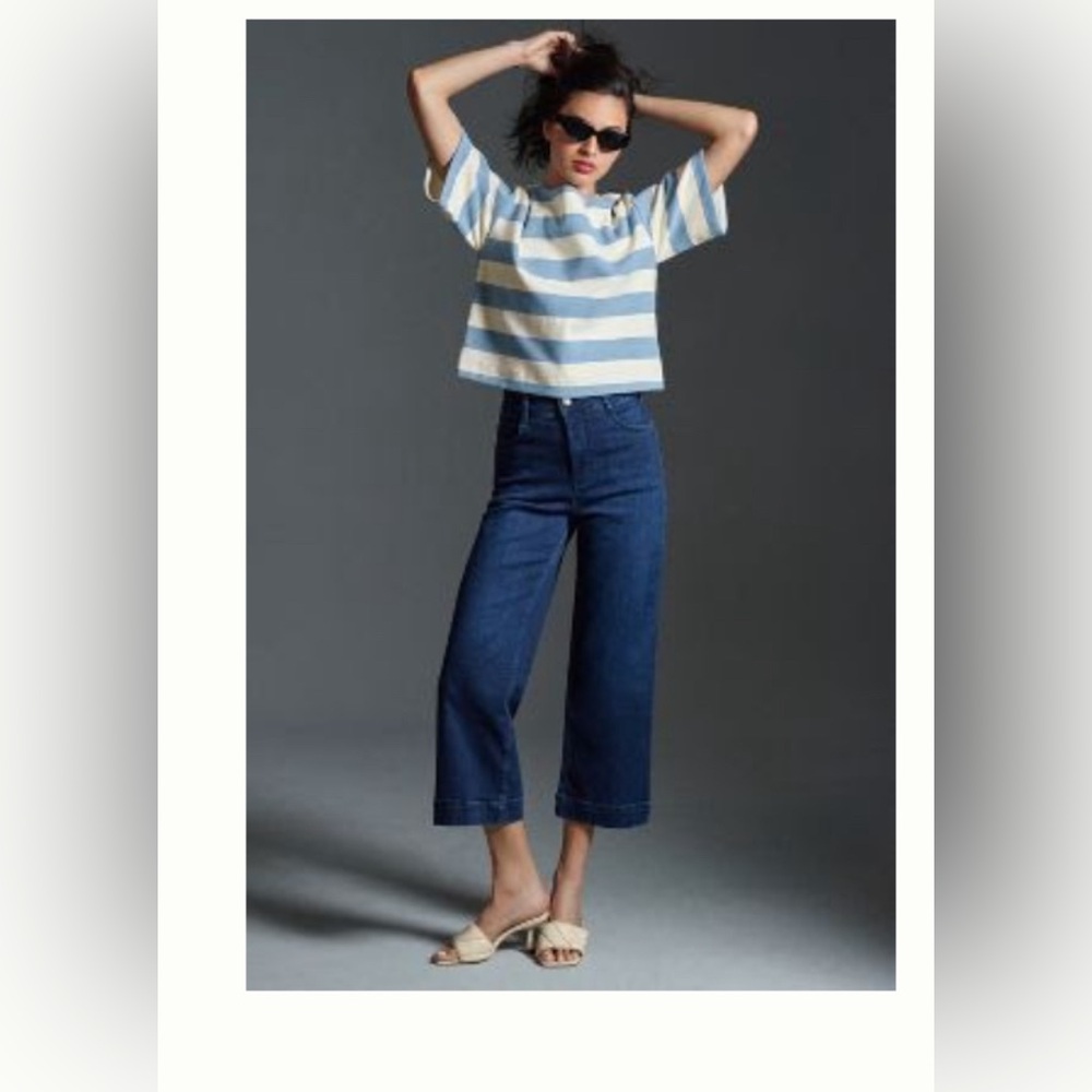THE SKIPPER HIGH-RISE CROP WIDE-LEG JEANS BY PILCRO